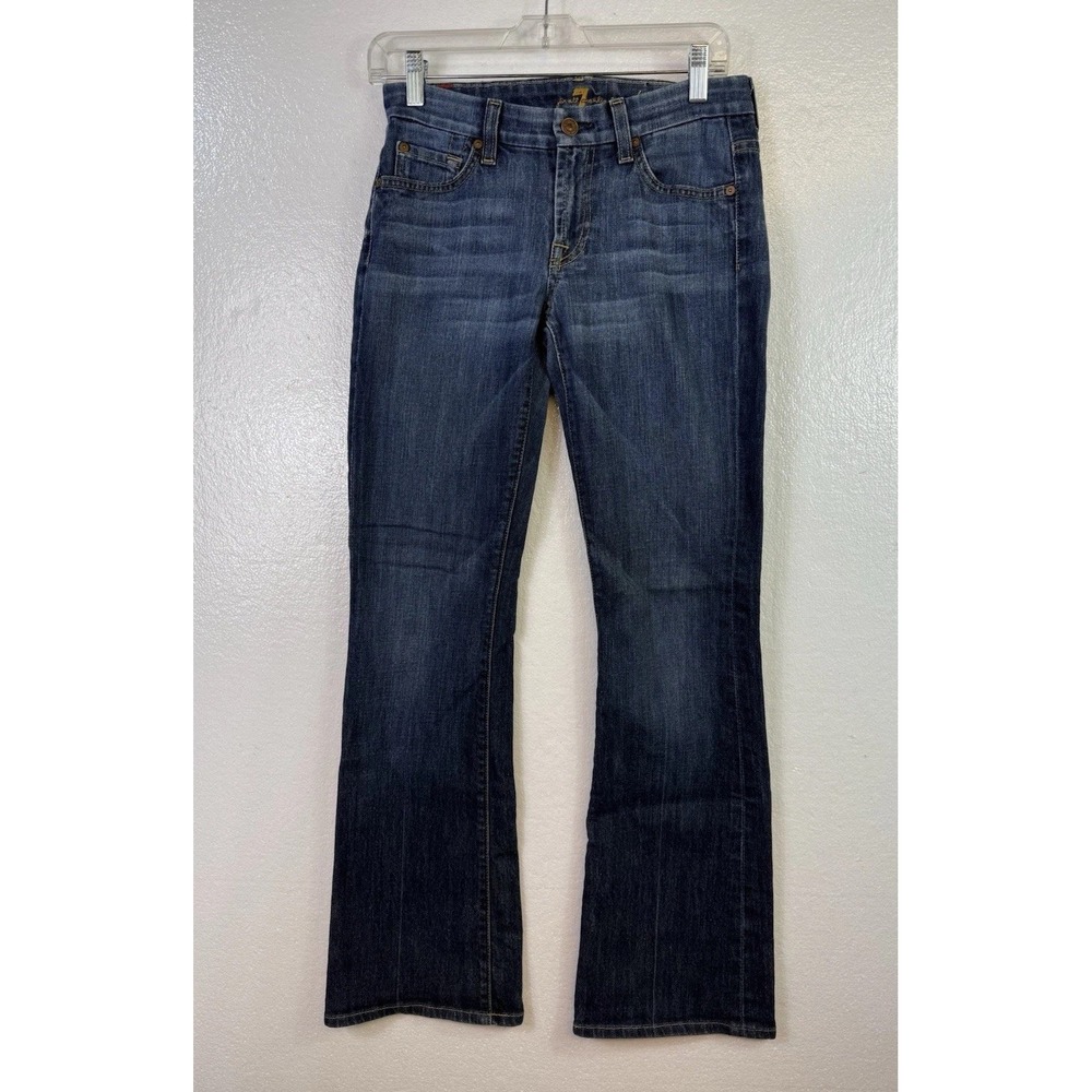 7 For All Mankind Mid Rise Kimmie Bootcut Jeans Sz 26 (25x33)‎ Dark Wash Stretch